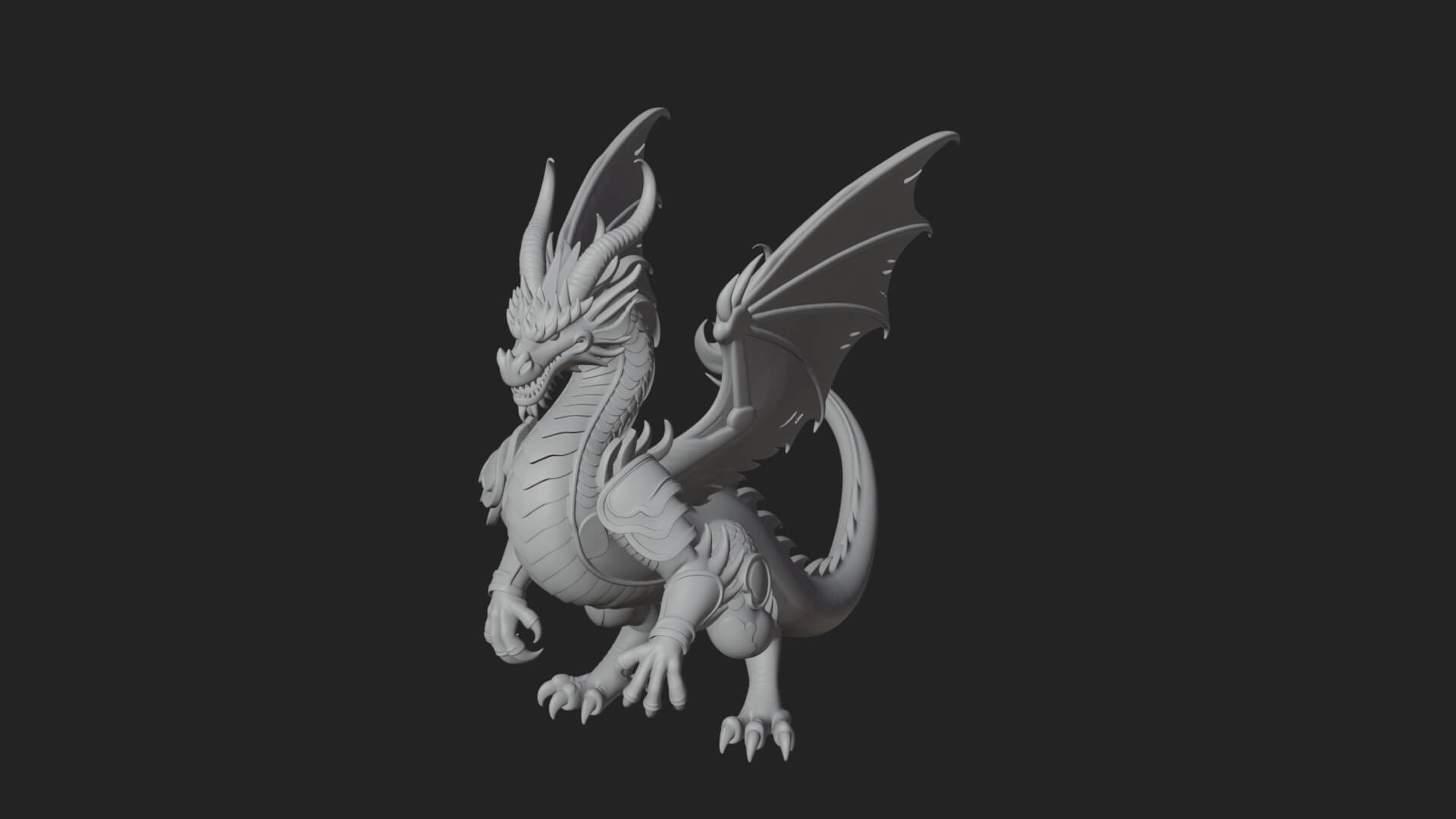 Winged Dragon Statue Design 40 3D Print Model 3D Model