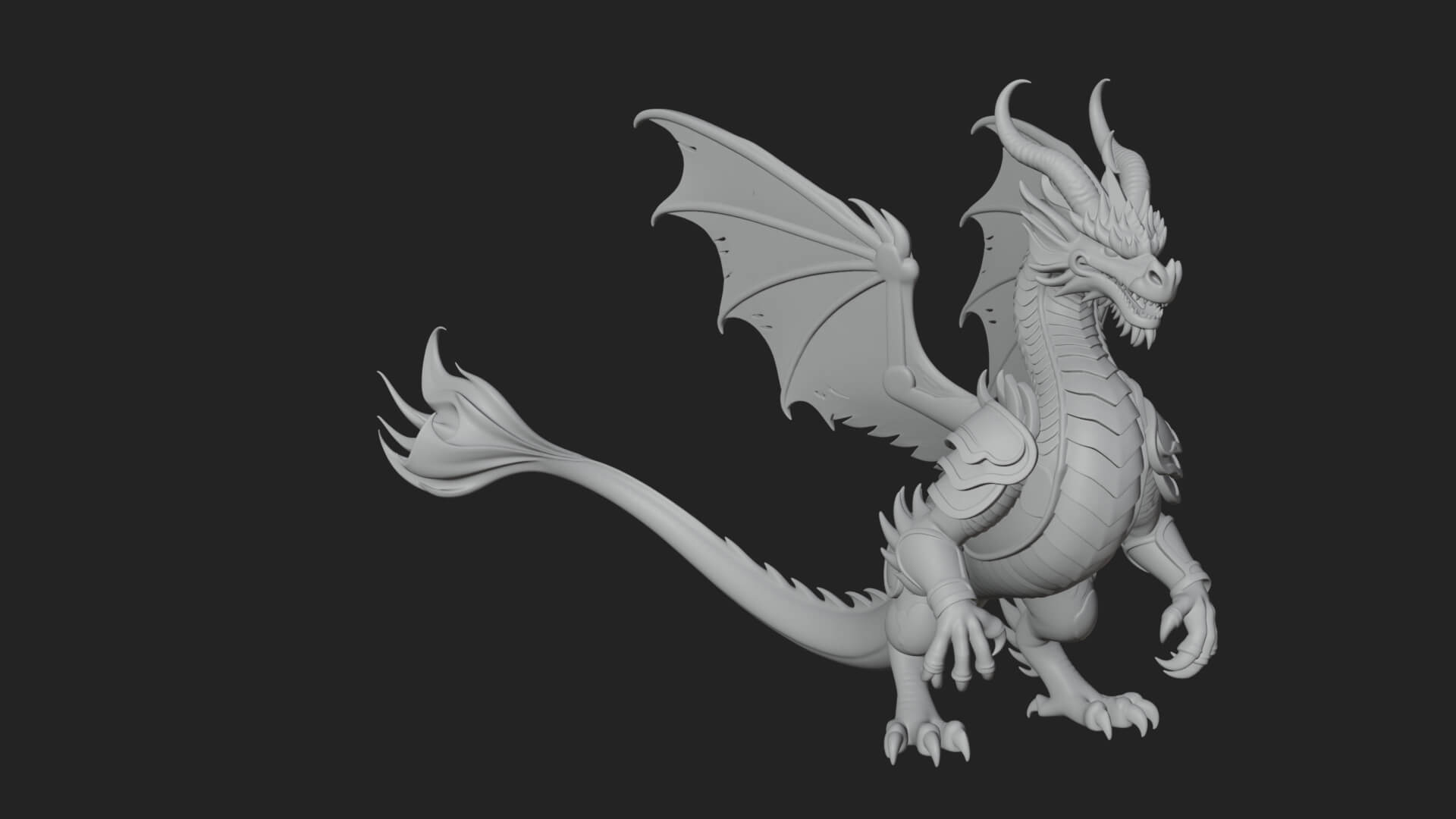 Winged Dragon Statue Design 40 3D Print Model 3D Model