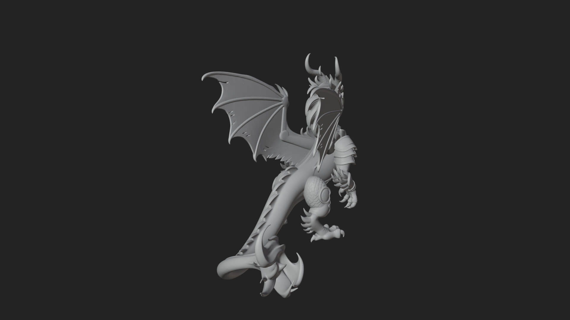 Winged Dragon Statue Design 40 3D Print Model 3D Model