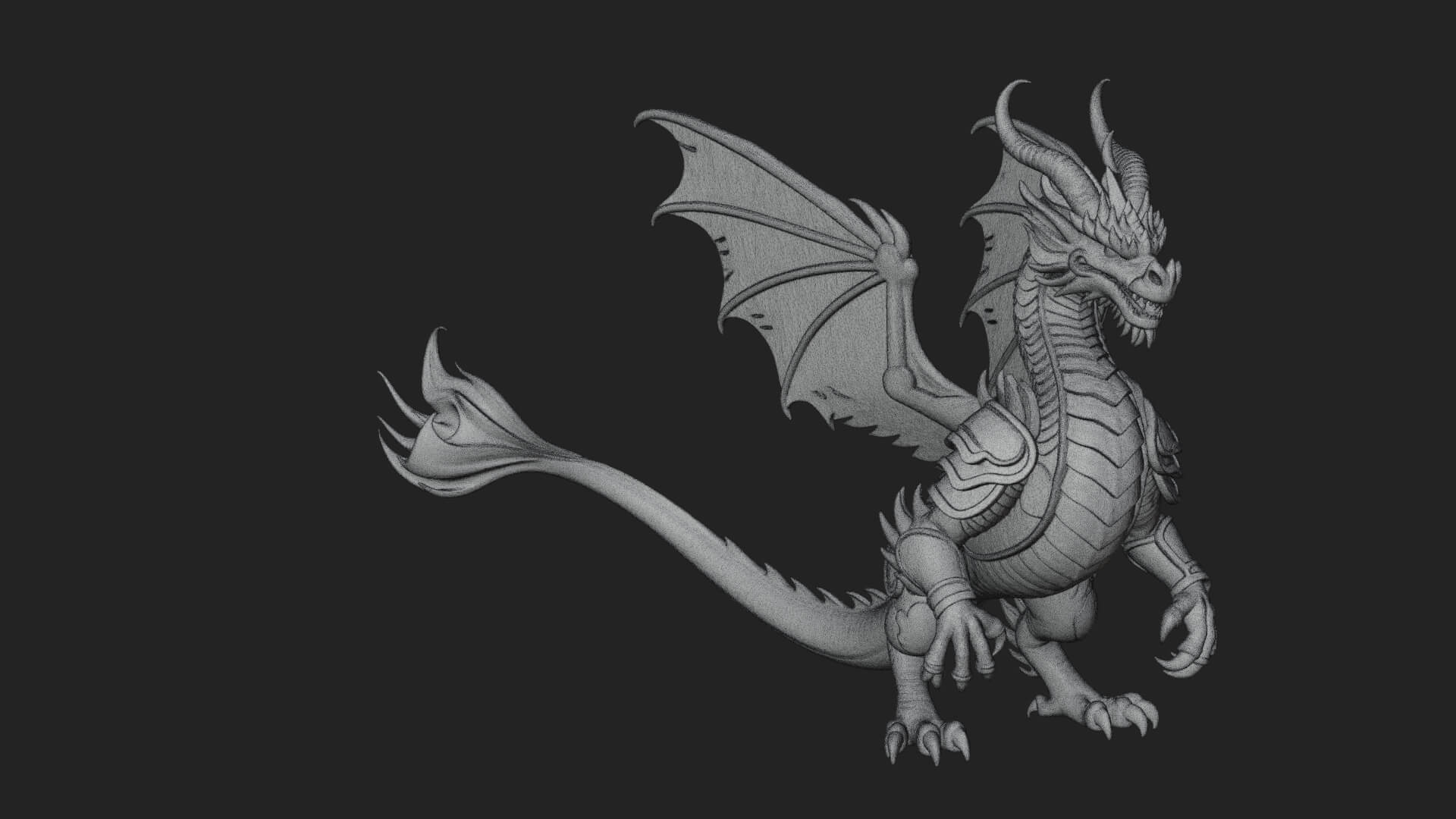 Winged Dragon Statue Design 40 3D Print Model 3D Model