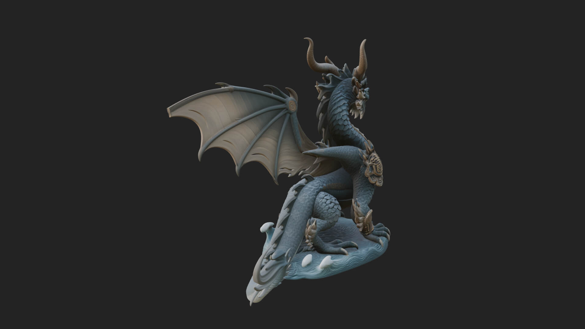 Winged Dragon Statue Design 41 3D Print Model 3D Model