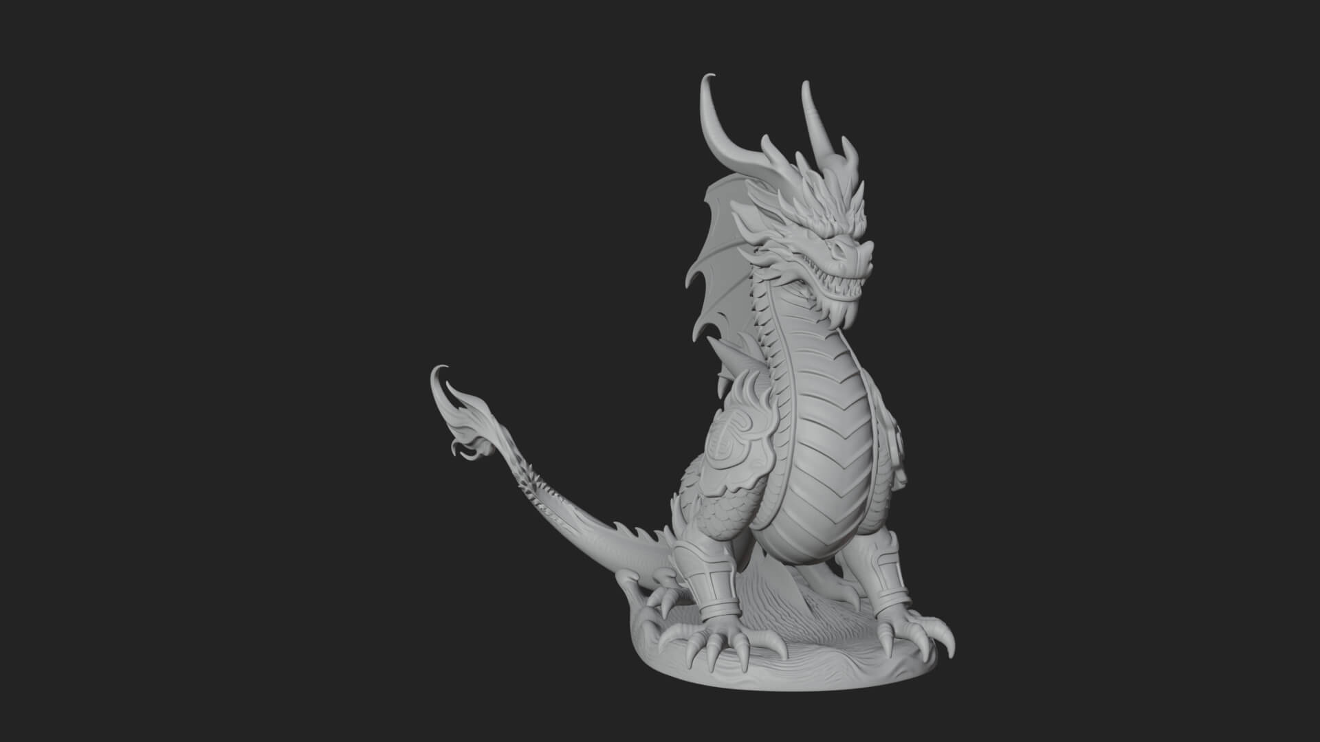 Winged Dragon Statue Design 41 3D Print Model 3D Model