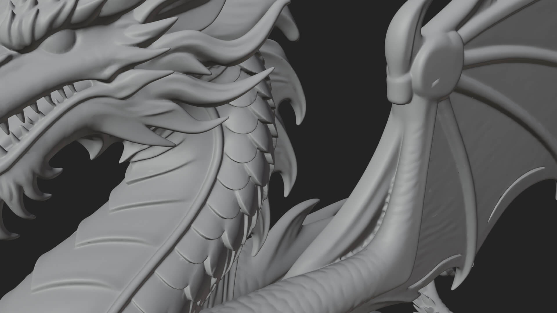 Winged Dragon Statue Design 41 3D Print Model 3D Model