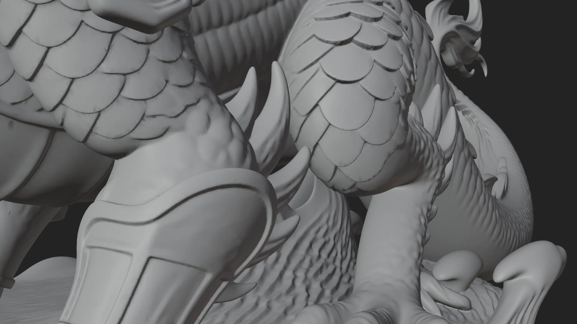 Winged Dragon Statue Design 41 3D Print Model 3D Model
