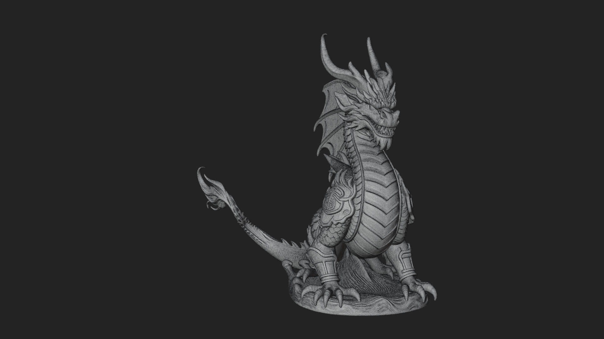 Winged Dragon Statue Design 41 3D Print Model 3D Model
