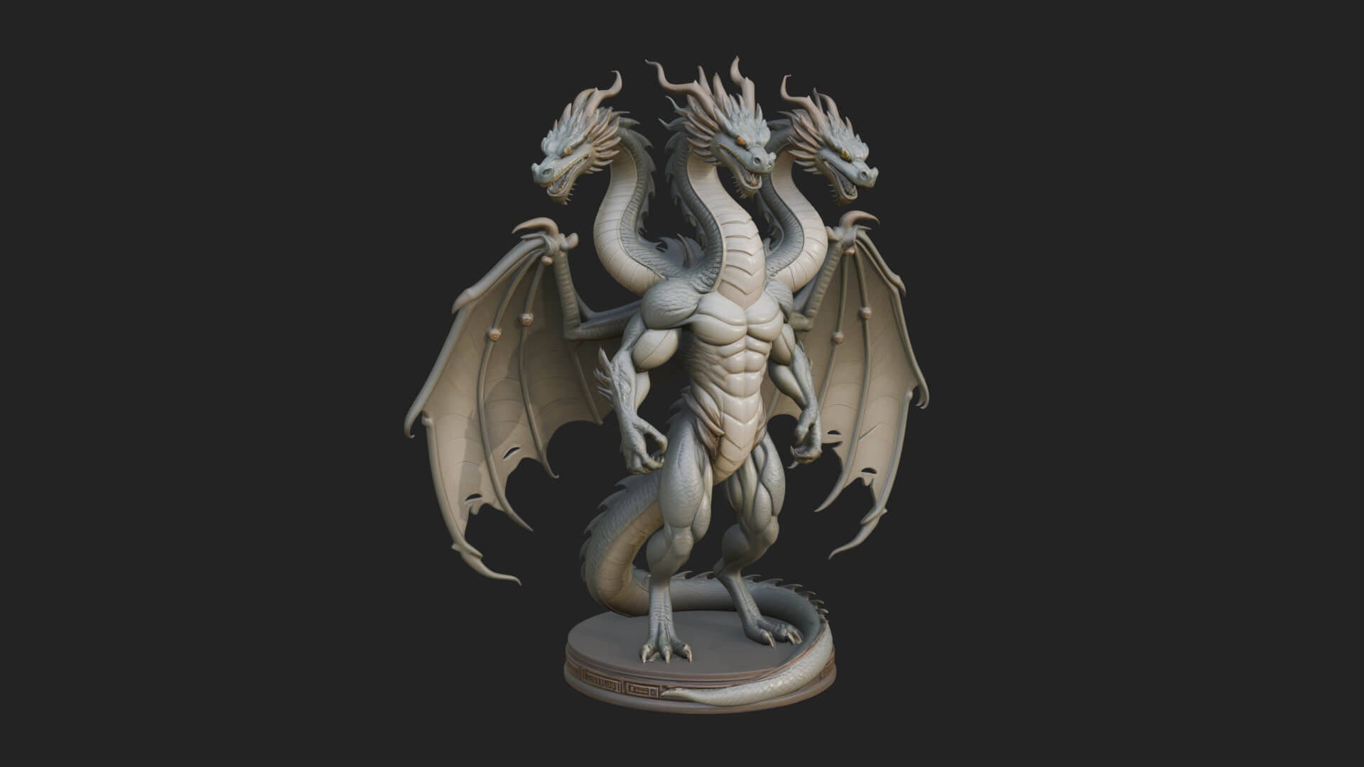 Winged Dragon Statue Design 42 3D Print Model 3D Model