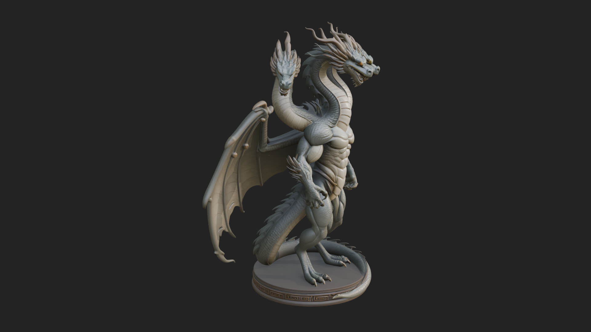 Winged Dragon Statue Design 42 3D Print Model 3D Model