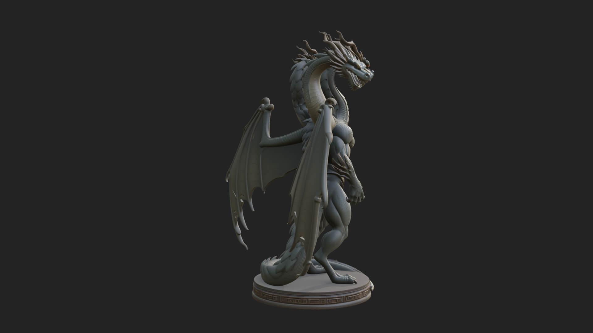Winged Dragon Statue Design 42 3D Print Model 3D Model