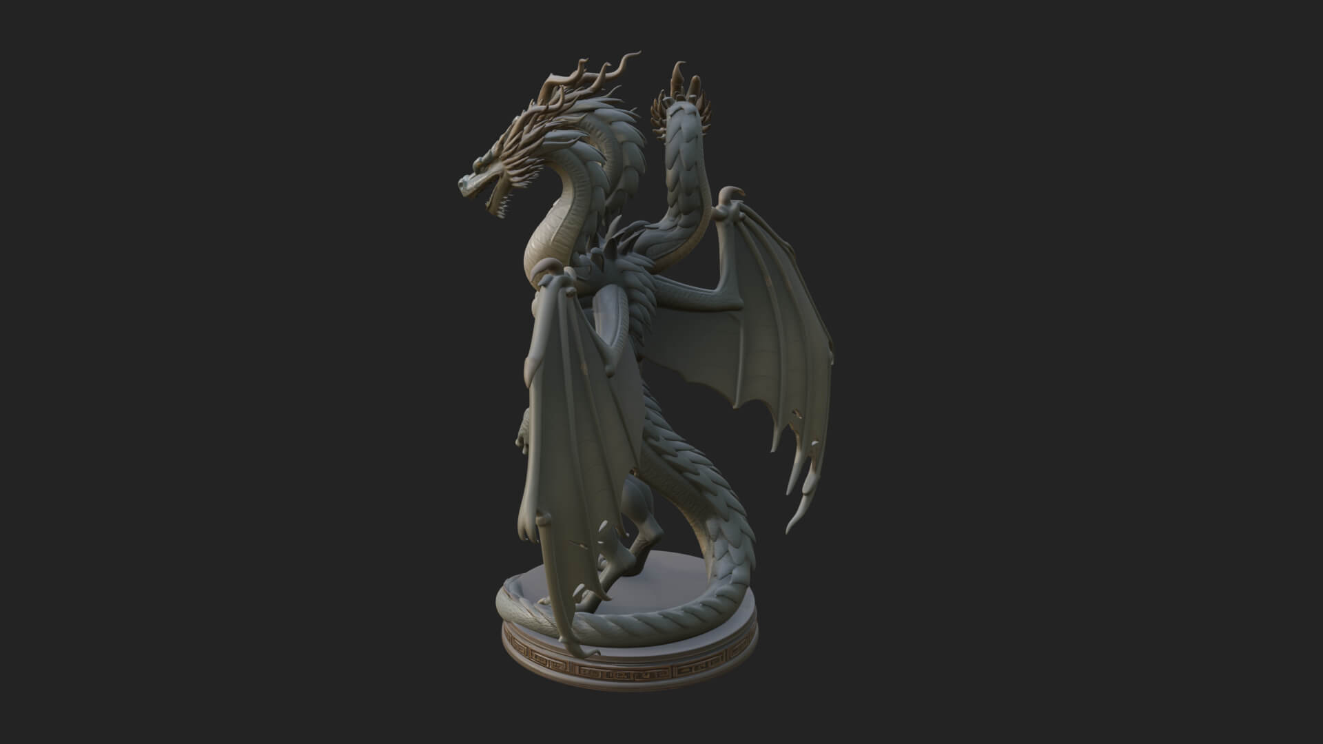 Winged Dragon Statue Design 42 3D Print Model 3D Model