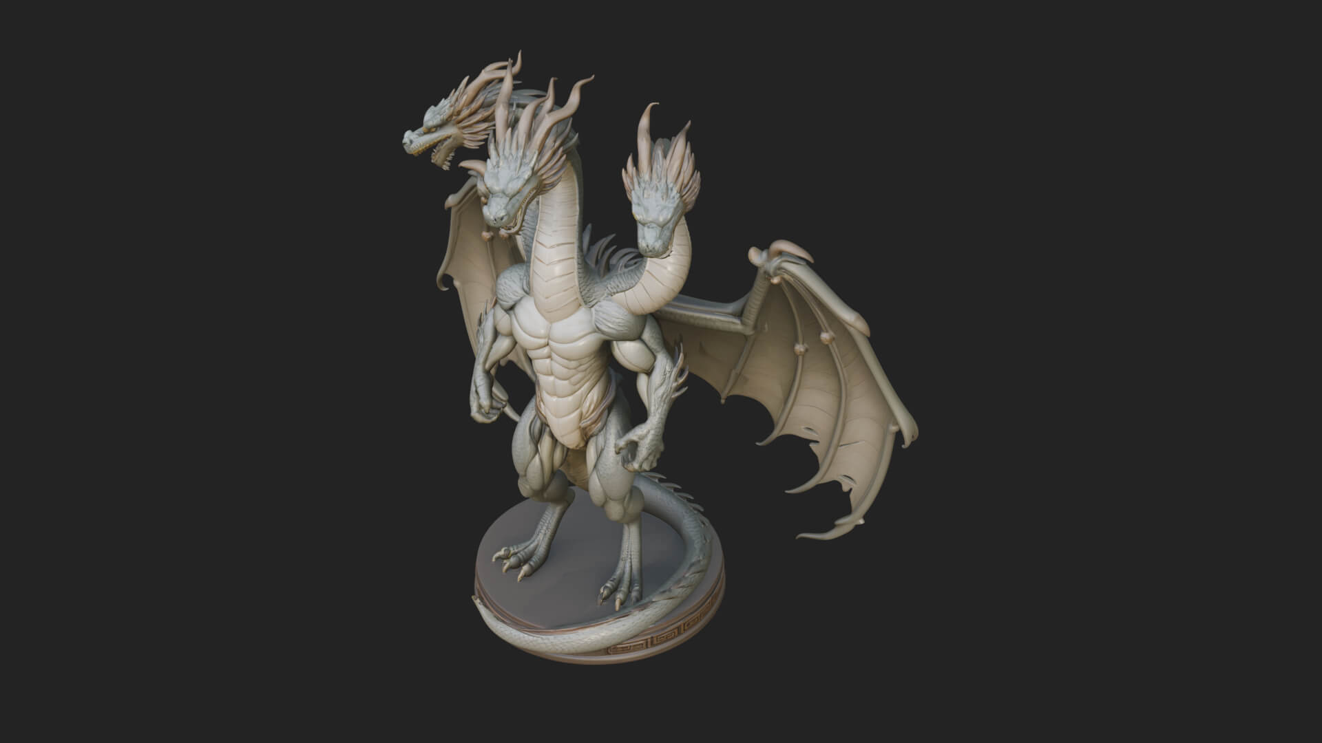 Winged Dragon Statue Design 42 3D Print Model 3D Model