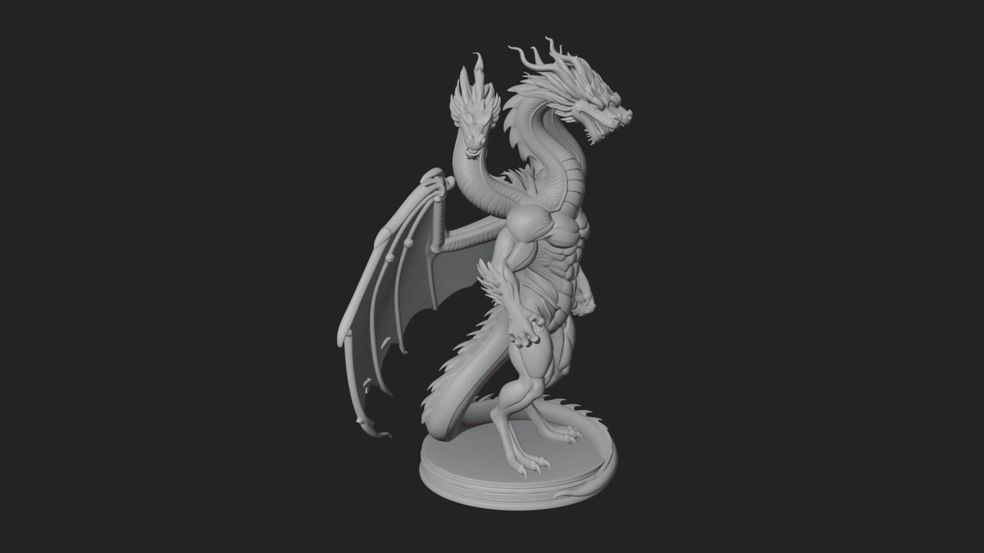 Winged Dragon Statue Design 42 3D Print Model 3D Model