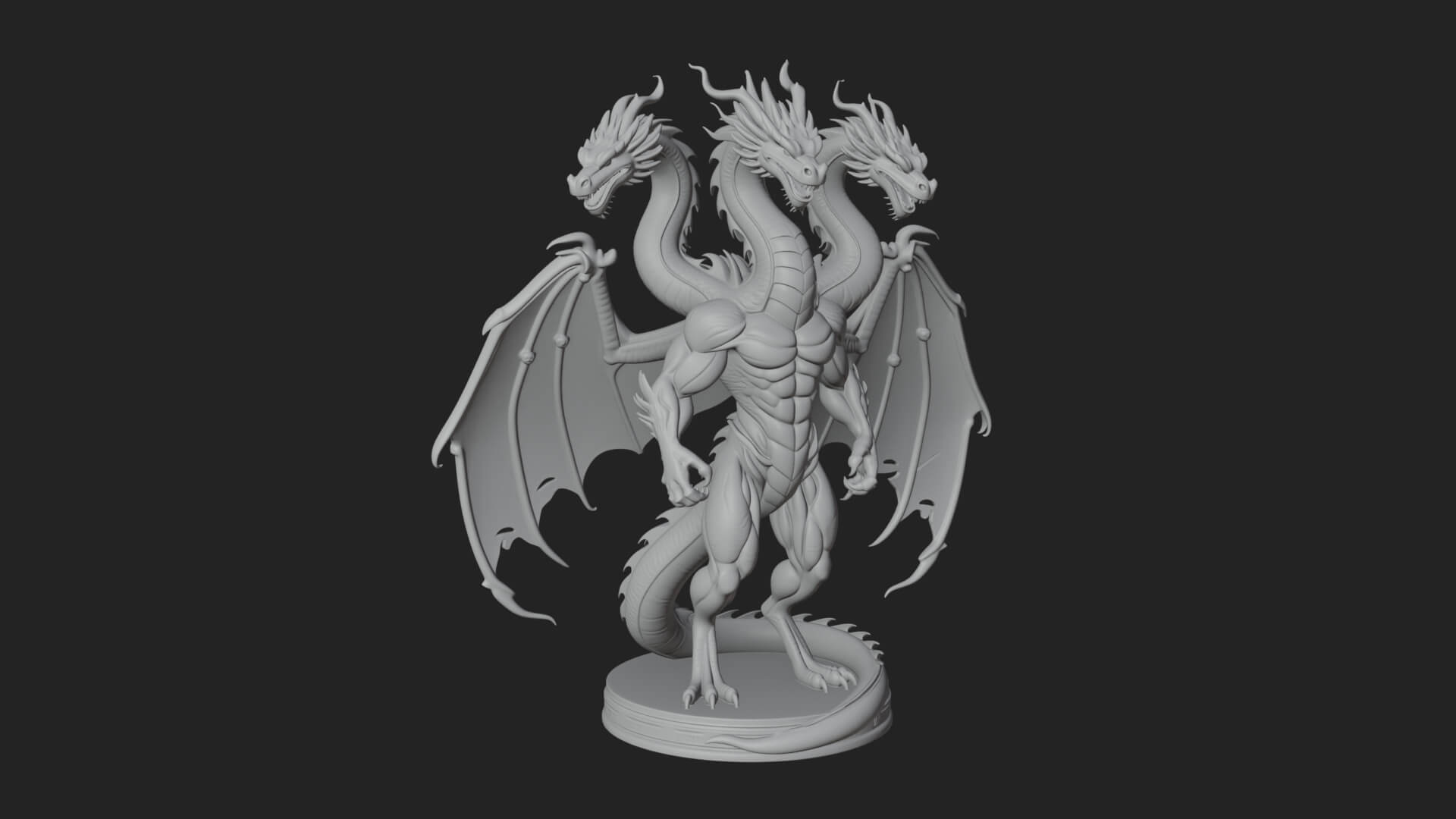 Winged Dragon Statue Design 42 3D Print Model 3D Model