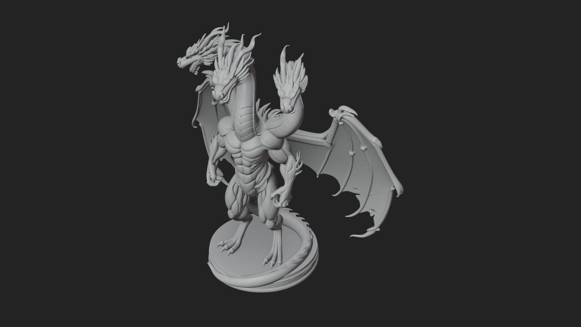 Winged Dragon Statue Design 42 3D Print Model 3D Model