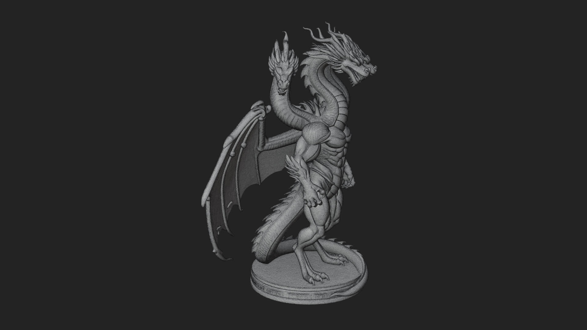 Winged Dragon Statue Design 42 3D Print Model 3D Model