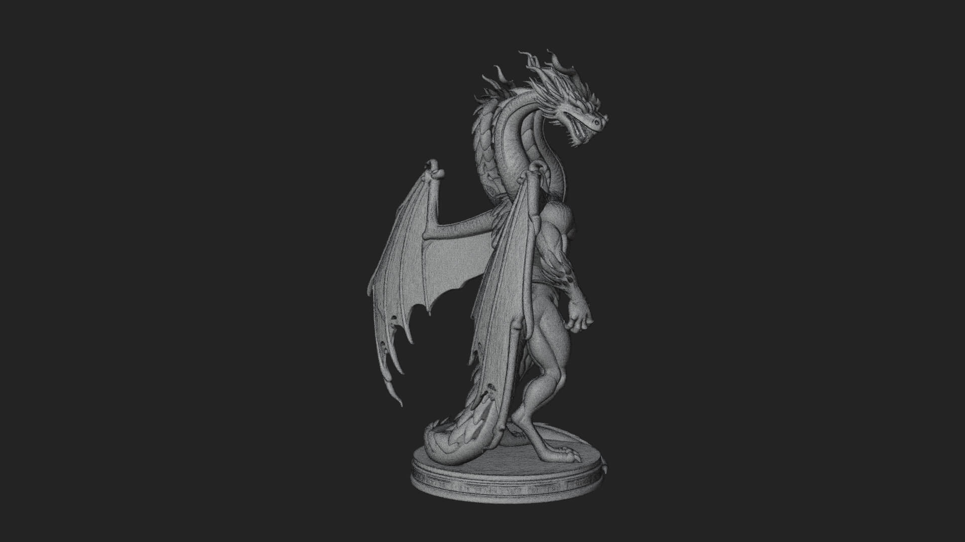 Winged Dragon Statue Design 42 3D Print Model 3D Model