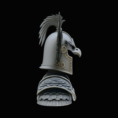 Winged Eagle Helmet Statue Design 1 3D Print Model