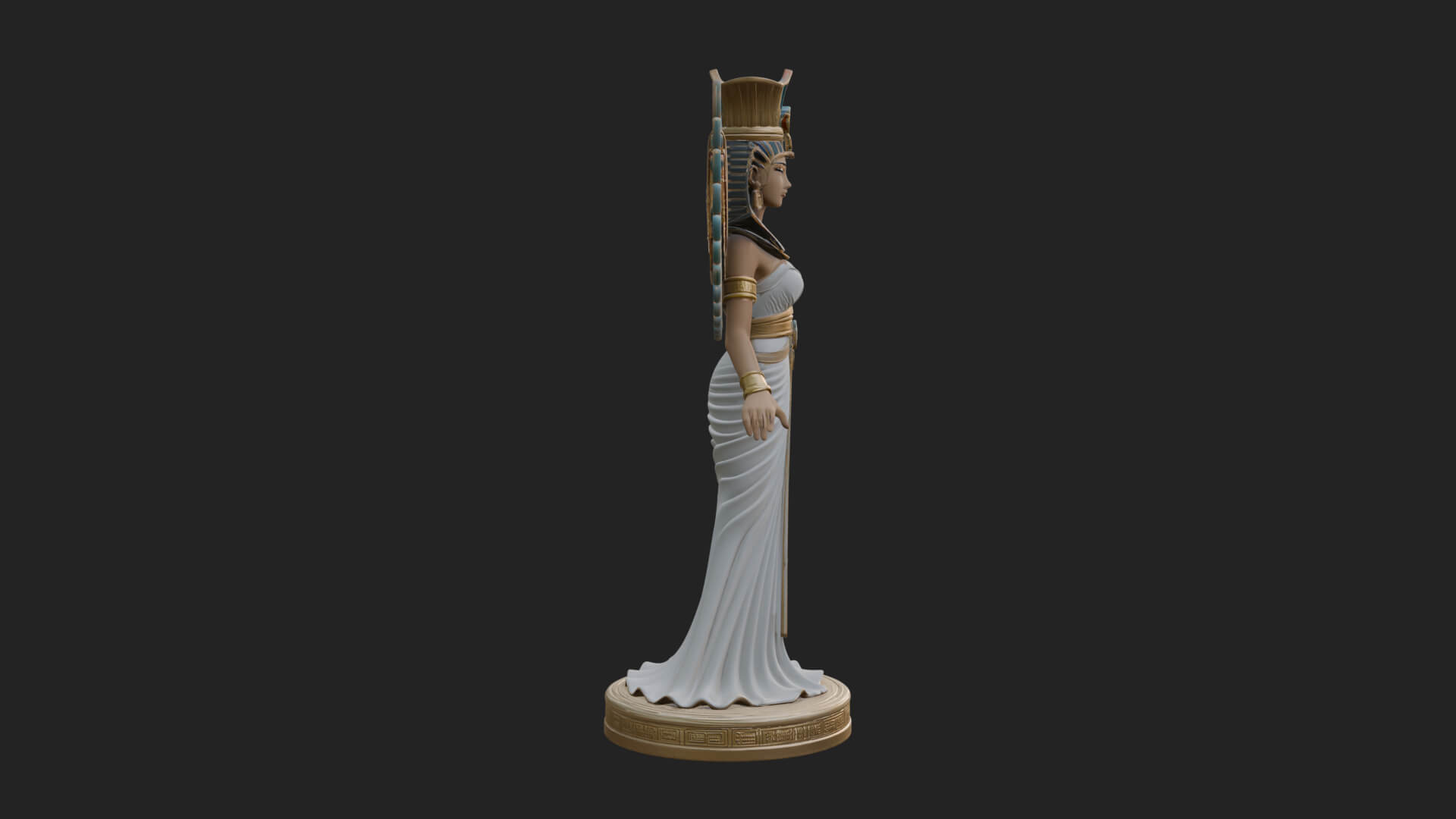 Winged Egyptian Goddess Statue Design 1 3D Print Model 3D Model