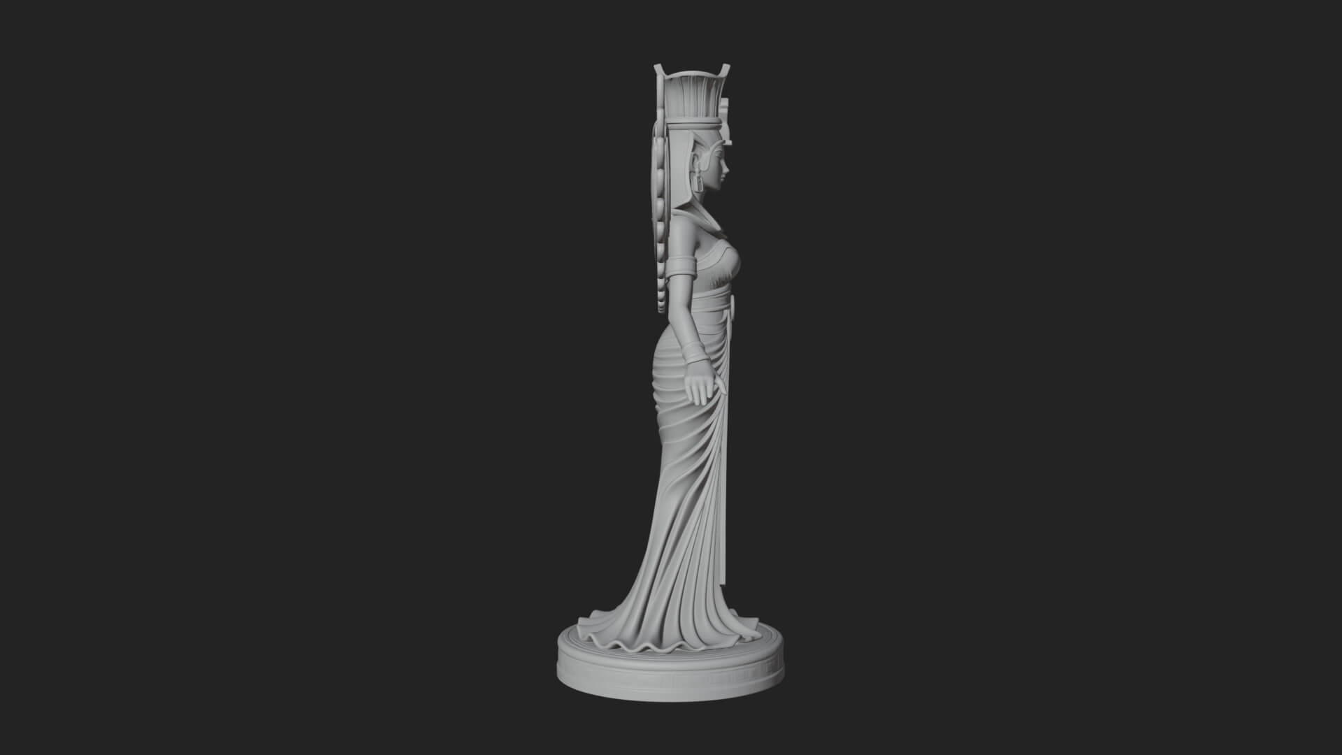 Winged Egyptian Goddess Statue Design 1 3D Print Model 3D Model