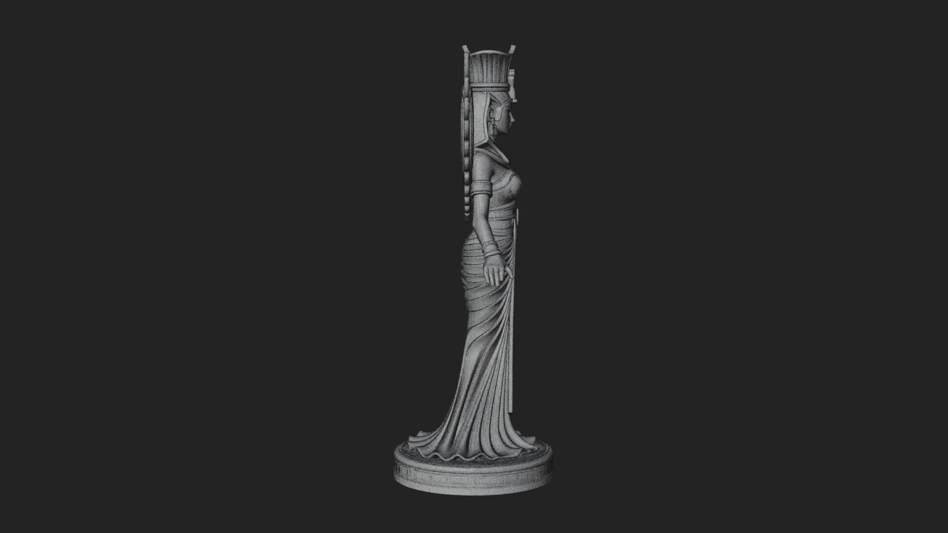 Winged Egyptian Goddess Statue Design 1 3D Print Model 3D Model