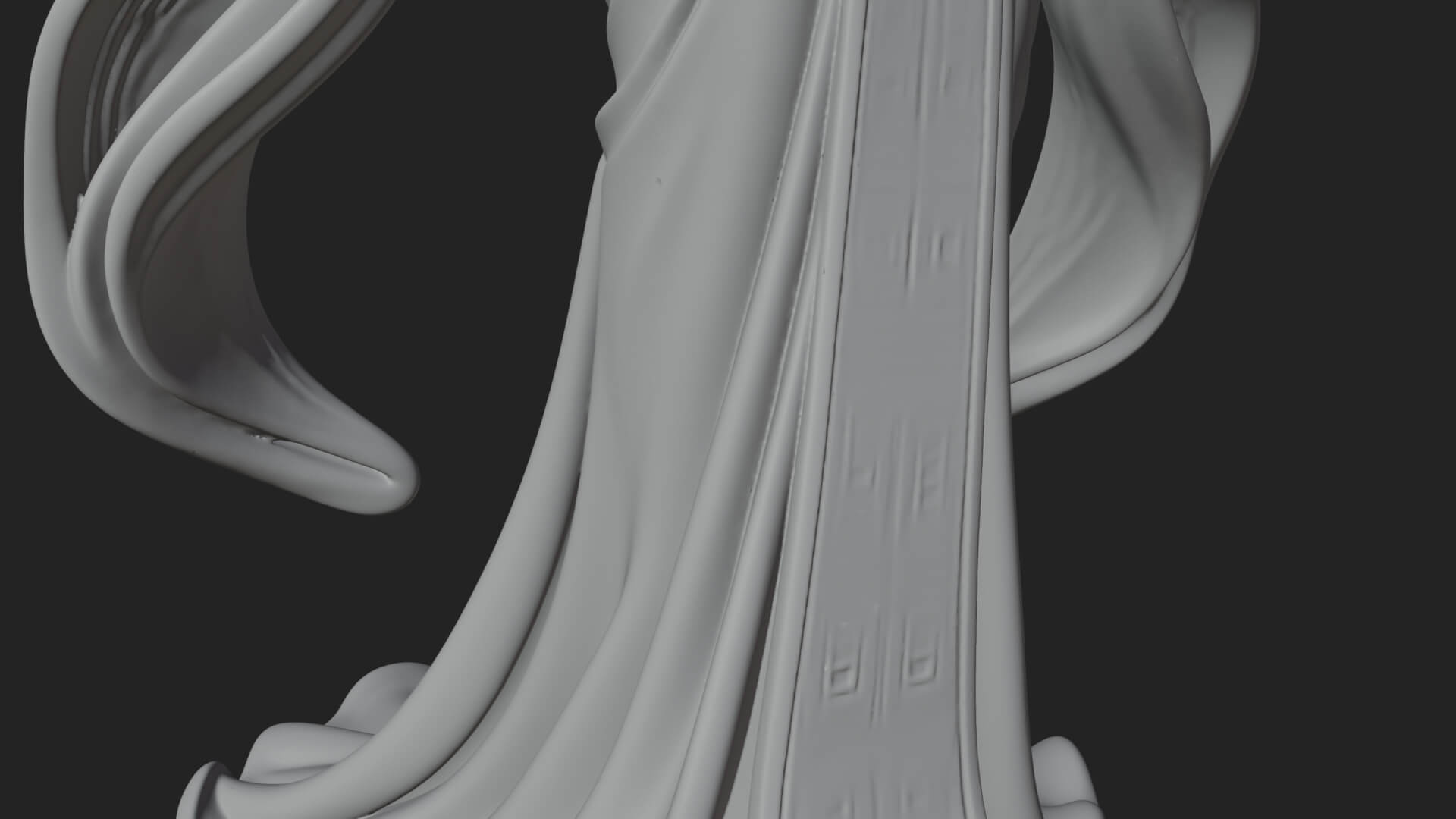 Winged Egyptian Goddess Statue Design 2 3D Print Model 3D Model