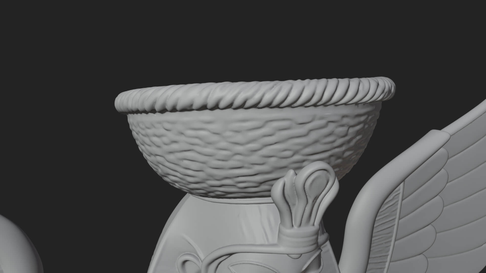 Winged Egyptian Goddess Statue Design 4 3D Print Model 3D Model