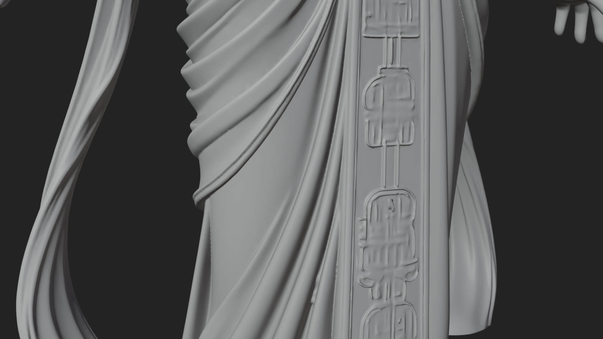Winged Egyptian Goddess Statue Design 4 3D Print Model 3D Model