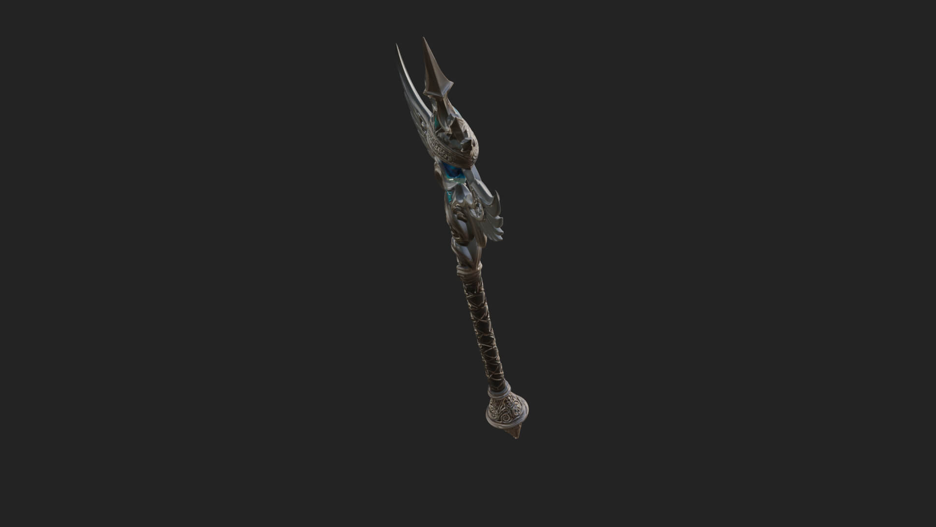 Winged Gem Staff Model Design 1 3D Print Model 3D Model
