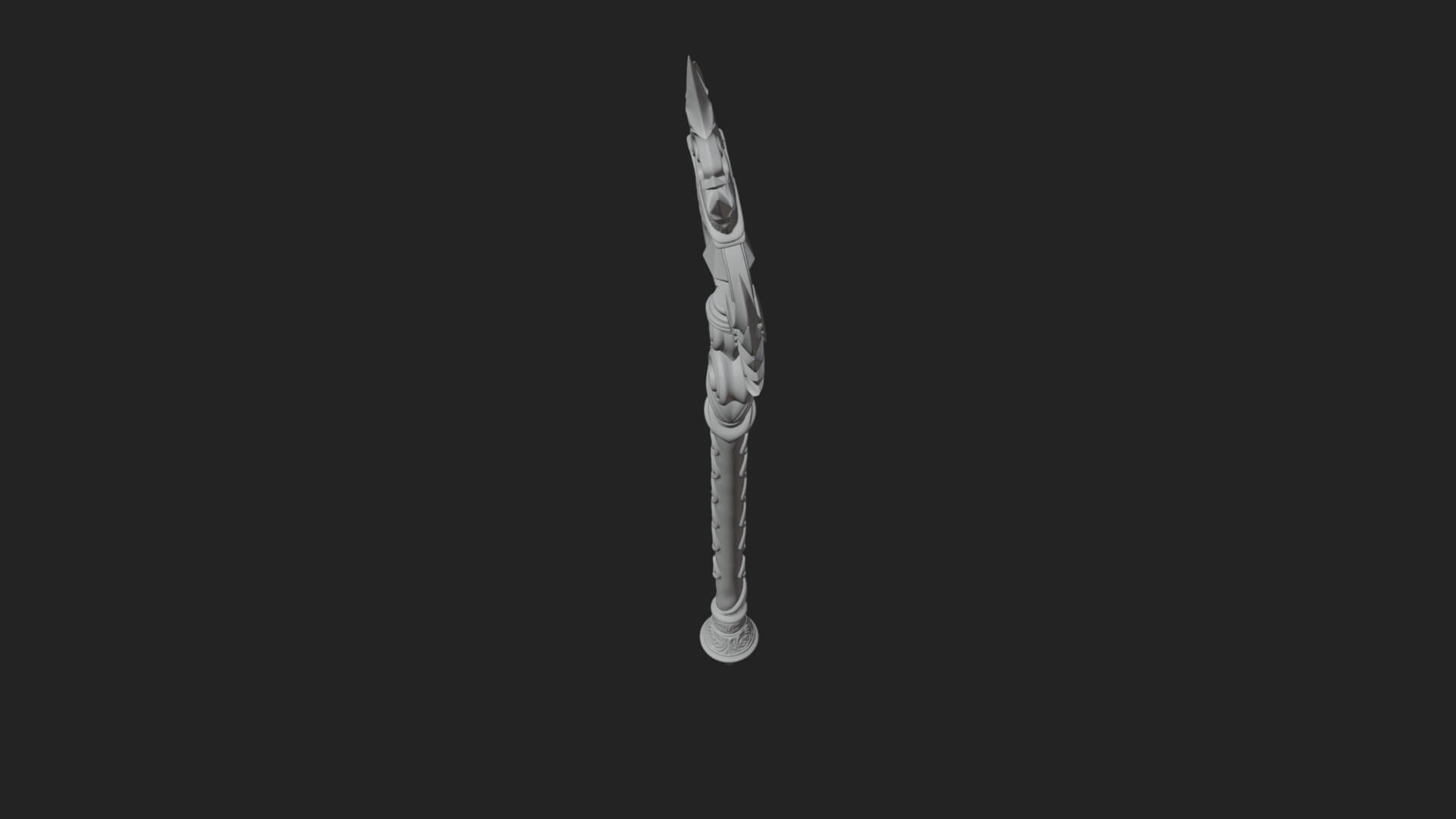 Winged Gem Staff Model Design 2 3D Print Model 3D Model