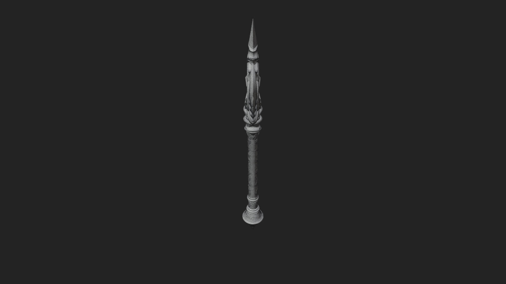 Winged Gem Staff Model Design 3 3D Print Model 3D Model