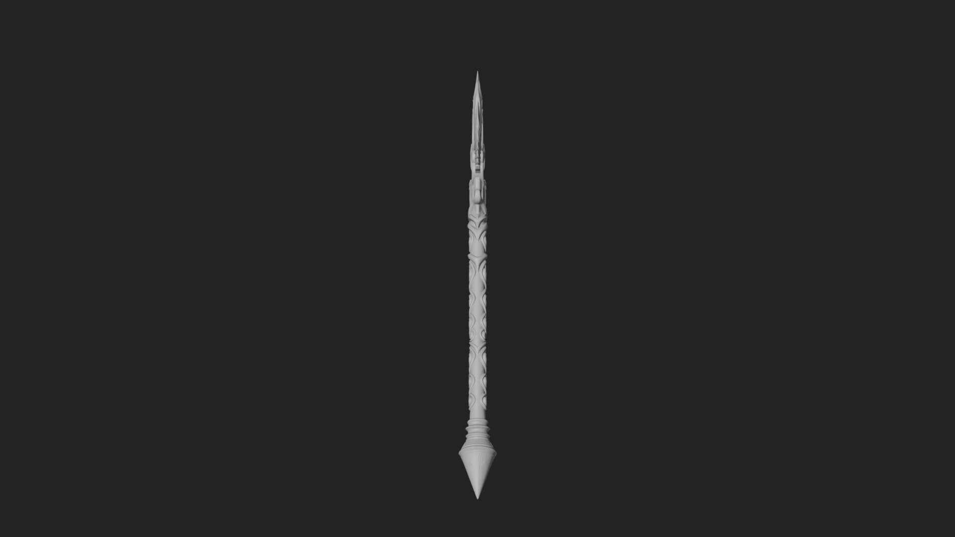Winged Gem Staff Model Design 4 3D Print Model 3D Model