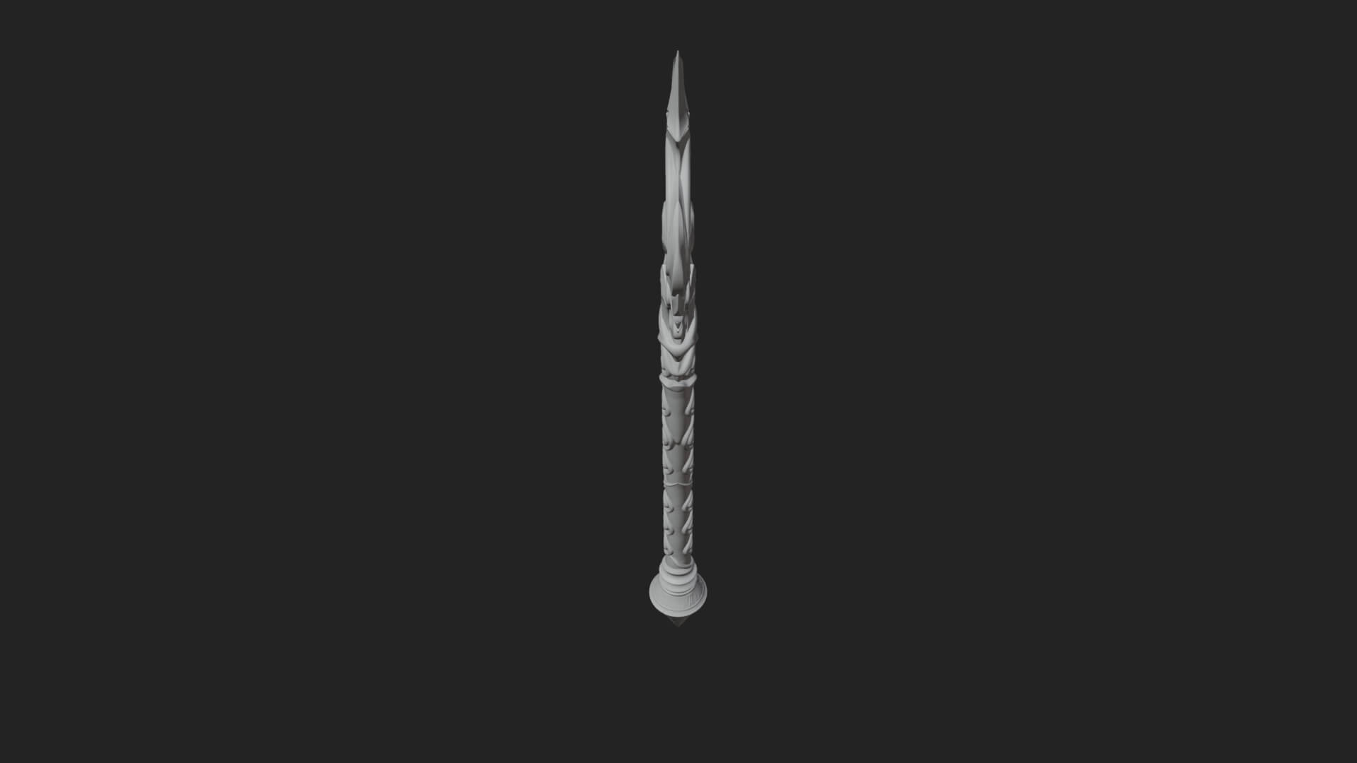 Winged Gem Staff Model Design 4 3D Print Model 3D Model