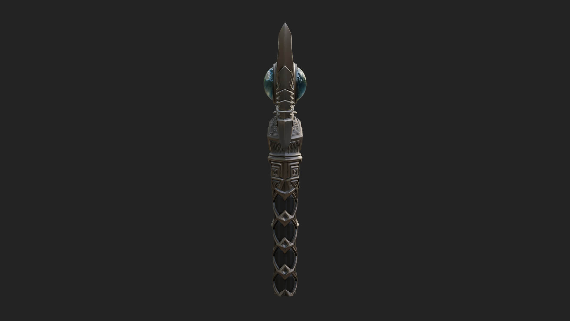 Winged Gem Staff Model Design 5 3D Print Model 3D Model