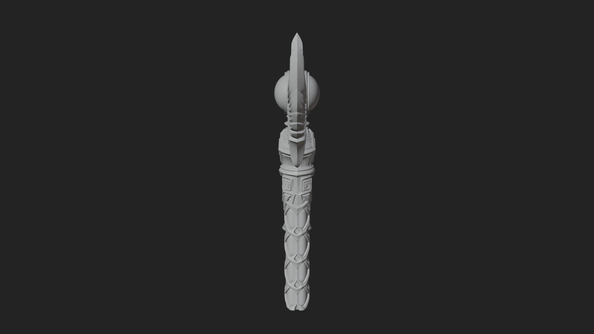 Winged Gem Staff Model Design 5 3D Print Model 3D Model