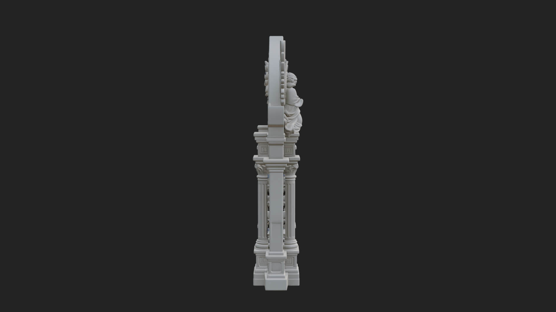 Winged Gothic Arch Design 1 3D Print Model 3D Model