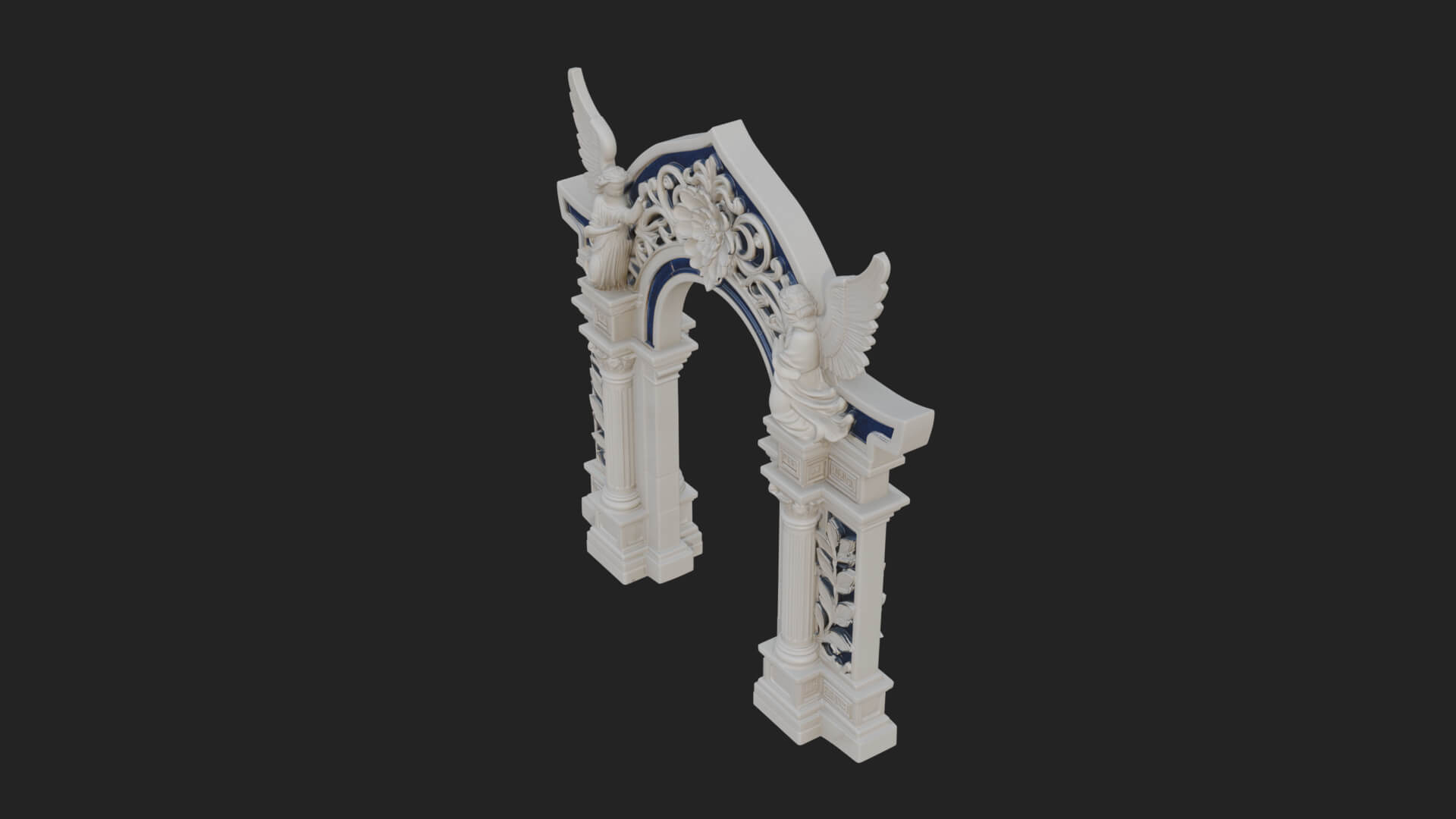Winged Gothic Arch Design 1 3D Print Model 3D Model
