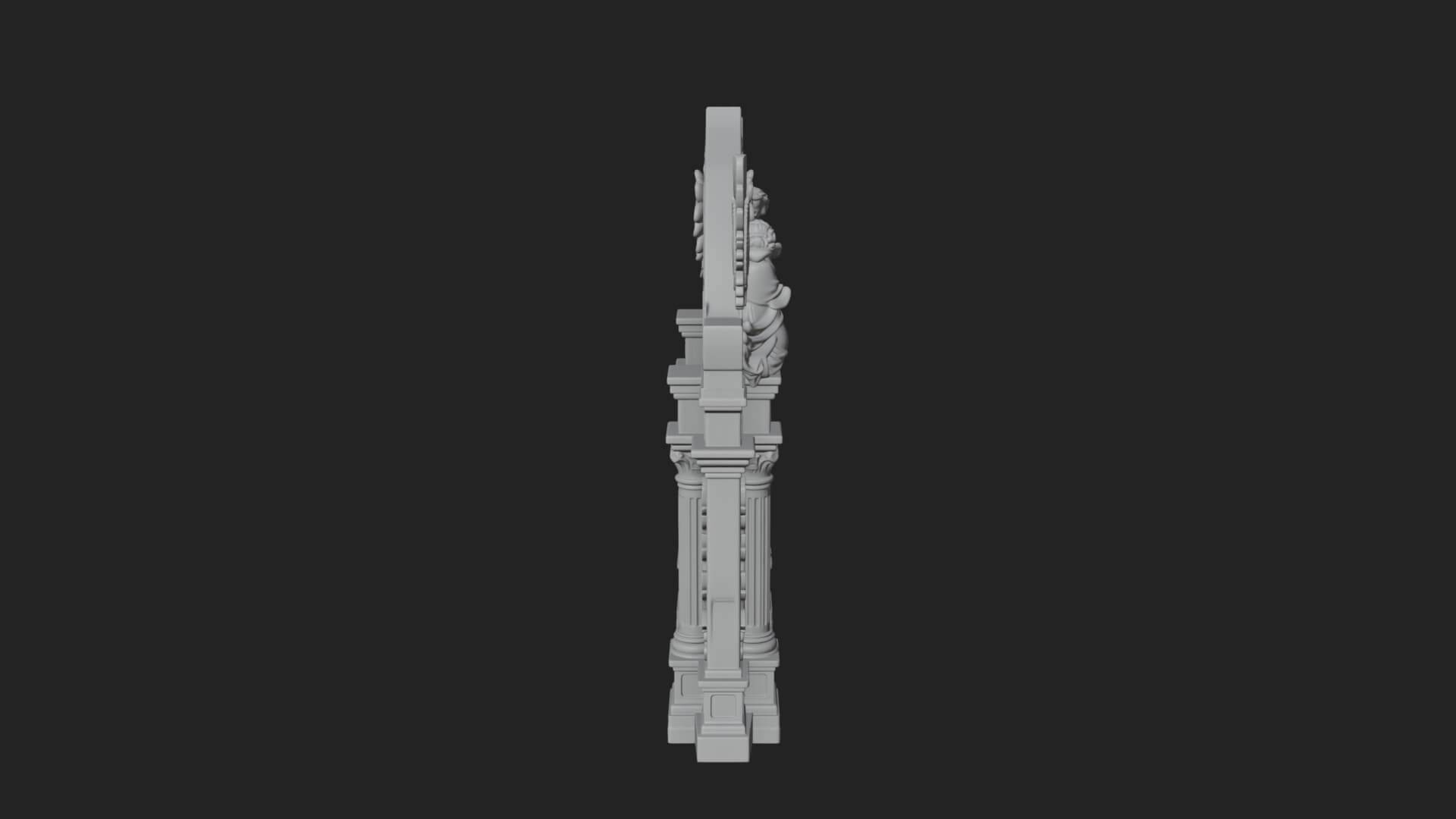 Winged Gothic Arch Design 1 3D Print Model 3D Model