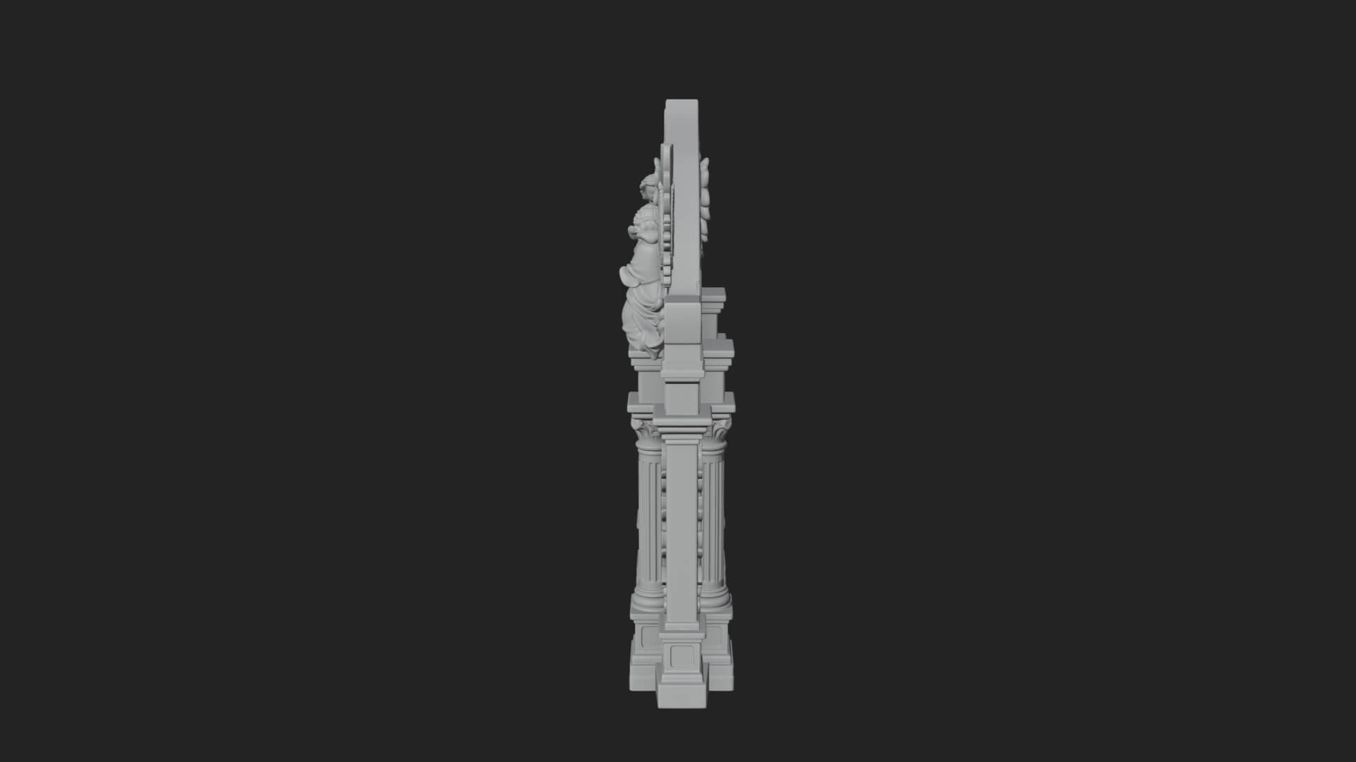 Winged Gothic Arch Design 1 3D Print Model 3D Model