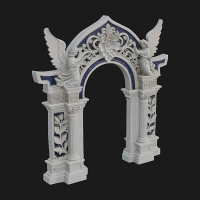 Winged Gothic Arch Design 1 3D Print Model