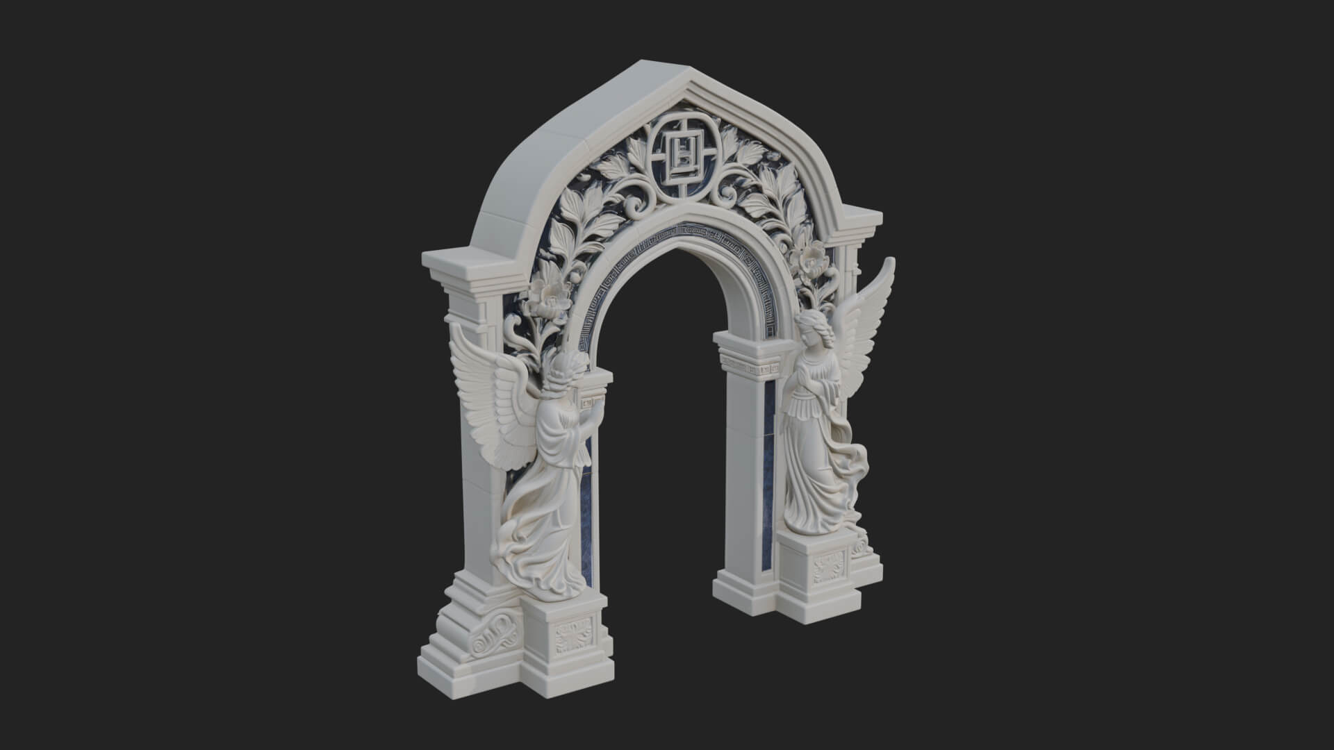 Winged Gothic Arch Design 2 3D Print Model 3D Model