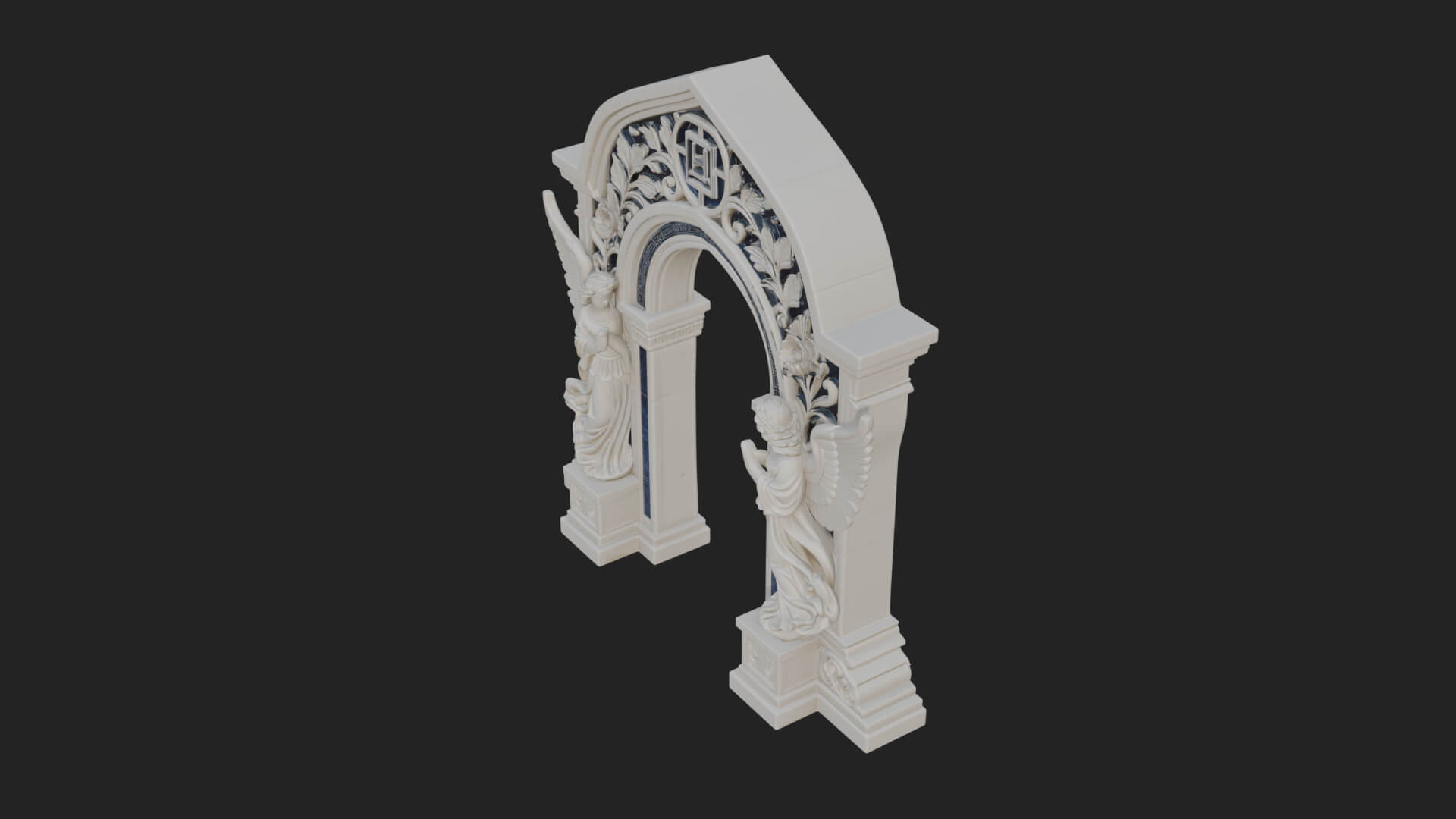Winged Gothic Arch Design 2 3D Print Model 3D Model