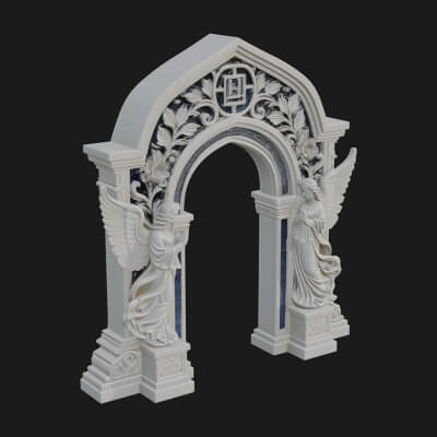 Winged Gothic Arch Design 2 3D Print Model