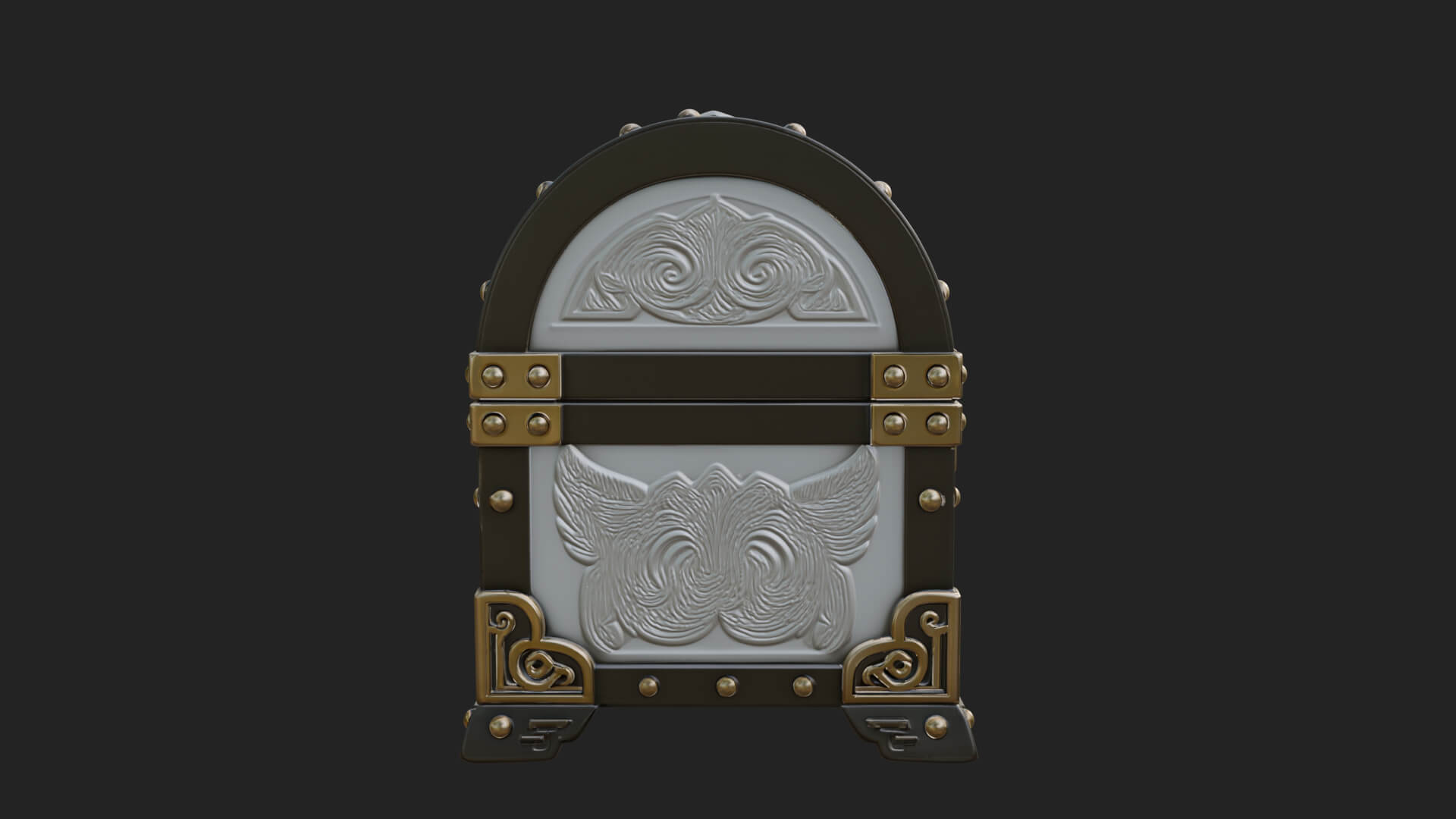 Winged Halo Treasure Chest Model Design 1 3D Print Model 3D Model