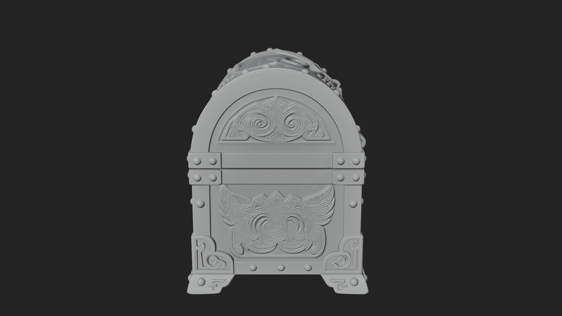 Winged Halo Treasure Chest Model Design 1 3D Print Model 3D Model