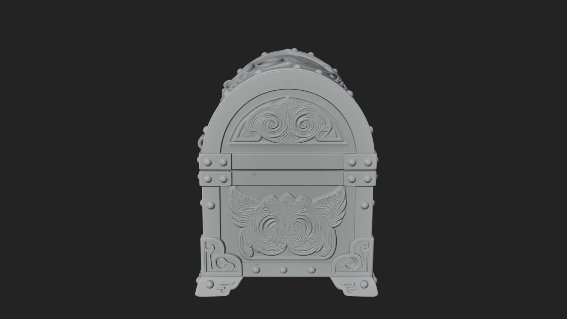 Winged Halo Treasure Chest Model Design 1 3D Print Model 3D Model