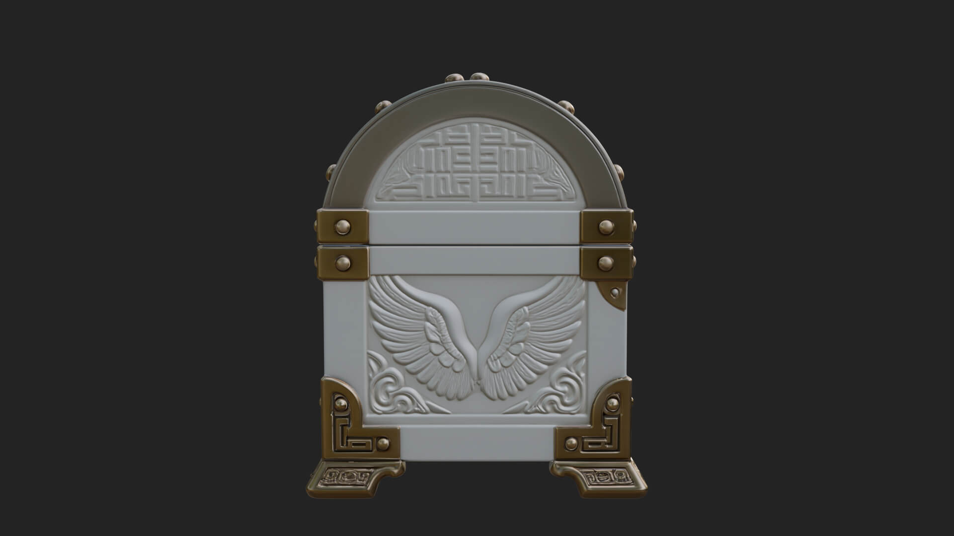 Winged Halo Treasure Chest Model Design 2 3D Print Model 3D Model
