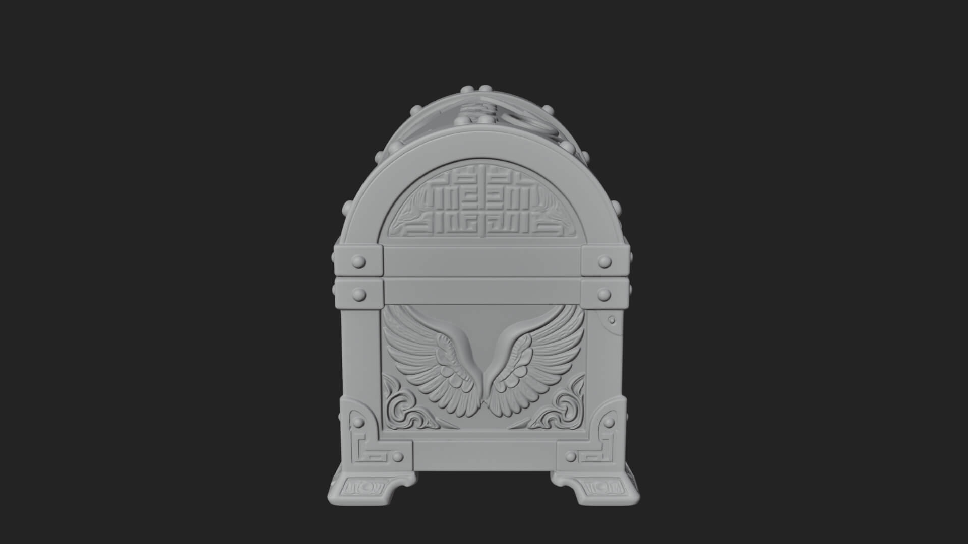 Winged Halo Treasure Chest Model Design 2 3D Print Model 3D Model