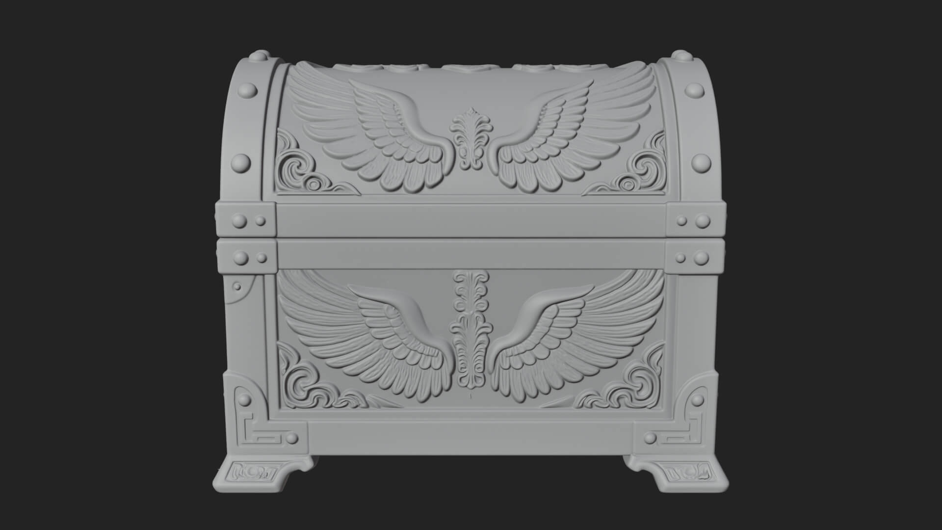 Winged Halo Treasure Chest Model Design 2 3D Print Model 3D Model