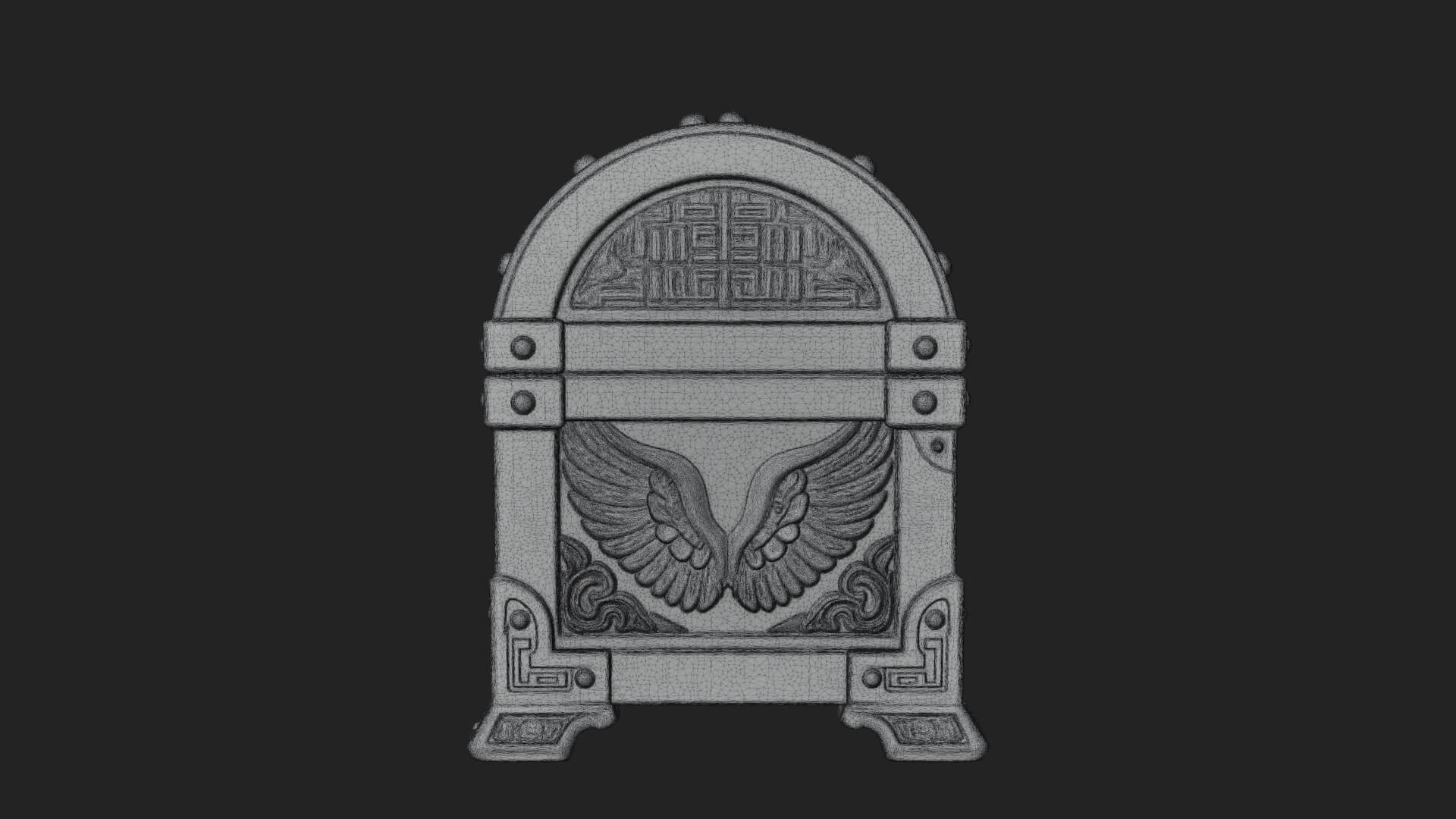 Winged Halo Treasure Chest Model Design 2 3D Print Model 3D Model
