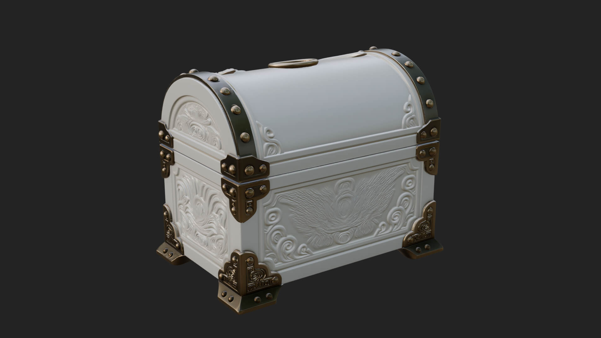 Winged Halo Treasure Chest Model Design 3 3D Print Model 3D Model