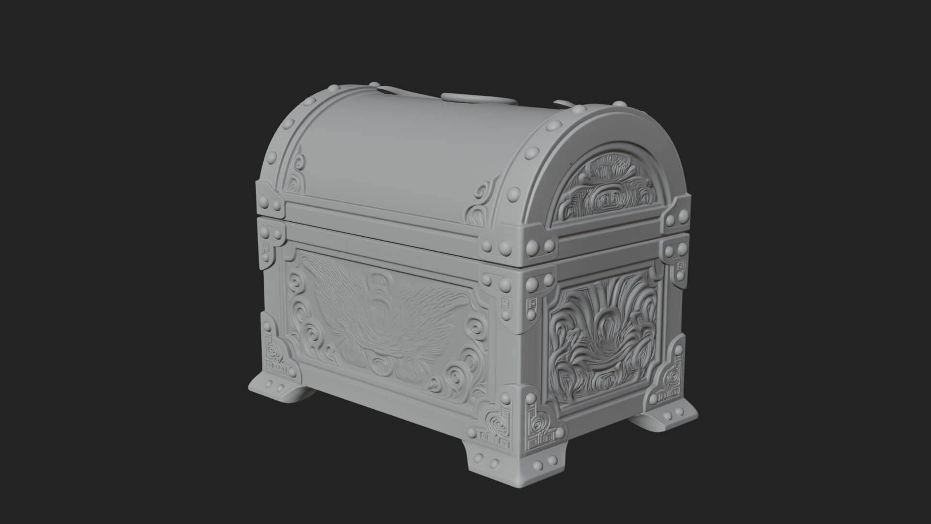 Winged Halo Treasure Chest Model Design 3 3D Print Model 3D Model